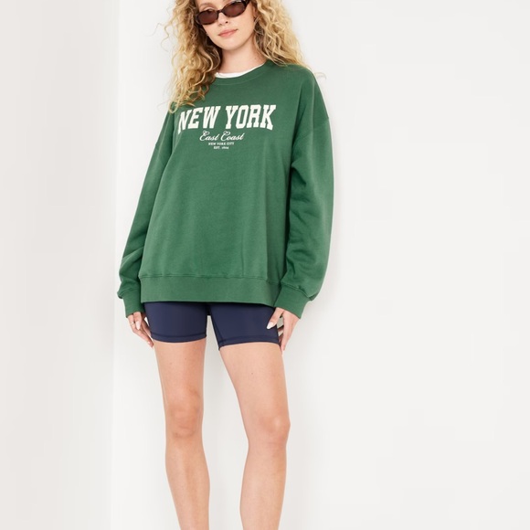 NWT OLD NAVY Oversized Tunic Sweatshirt Color: Green Essence SIZE LARGE - Picture 4 of 5